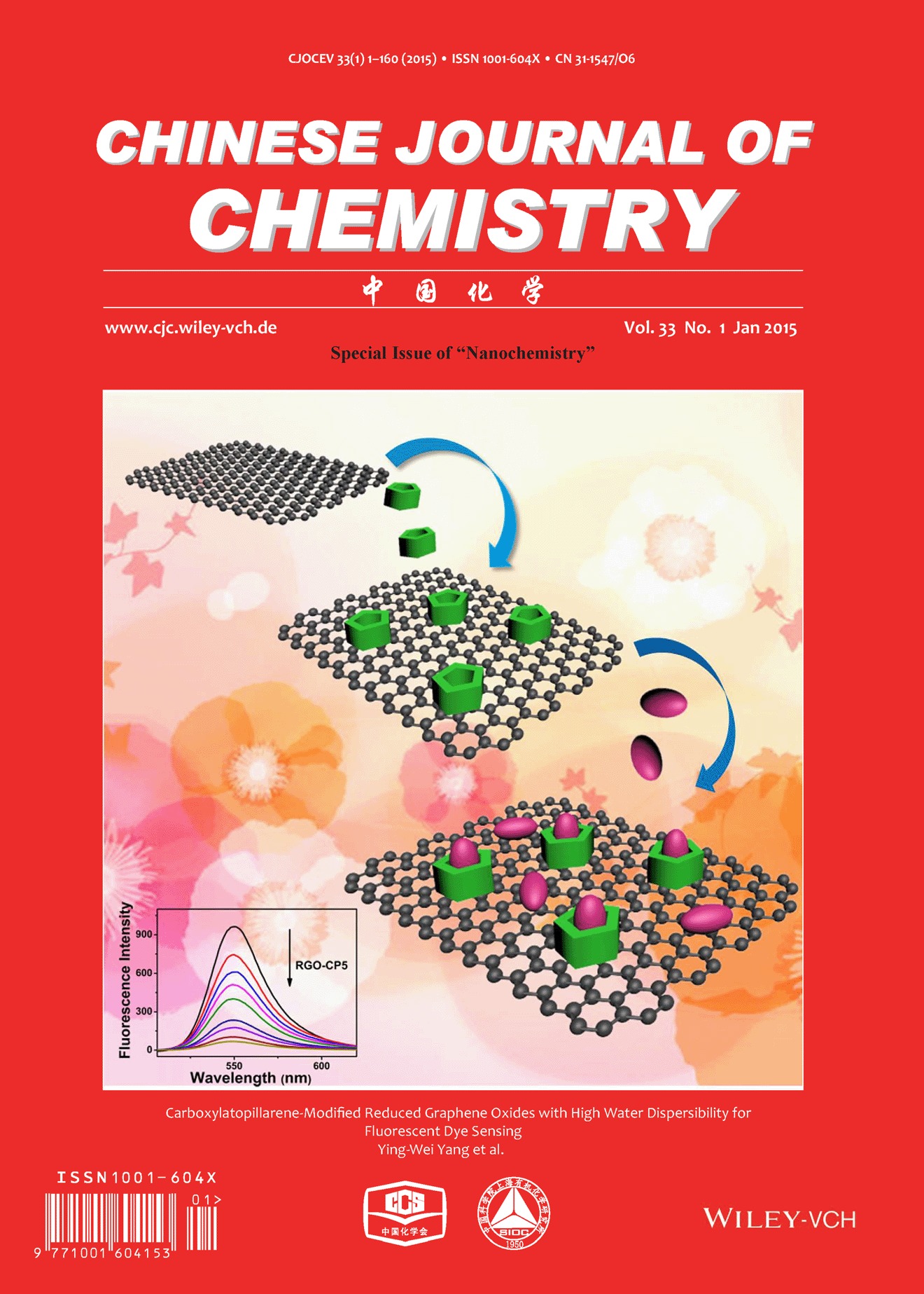 Cover Picture: Carboxylatopillarene-Modified Reduced Graphene Oxides with High Water Dispersibility for Fluorescent Dye Sensing (Chin. J. Chem. 1/2015)