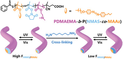 Light-Triggered Reversible Swelling of Azobenzene-Containing Block Copolymer Worms via Confined Deformation Prepared by Polymerization-Induced Self-Assembly