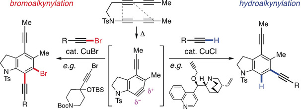 CuI-Mediated Bromoalkynylation and Hydroalkynylation Reactions of Unsymmetrical Benzynes: Complementary Modes of Addition