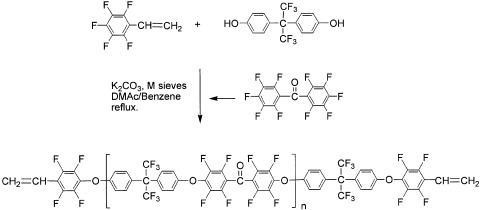Fluorinated poly(arylene ether ketone)s bearing pentafluorostyrene moieties prepared by a modified polycondensation
