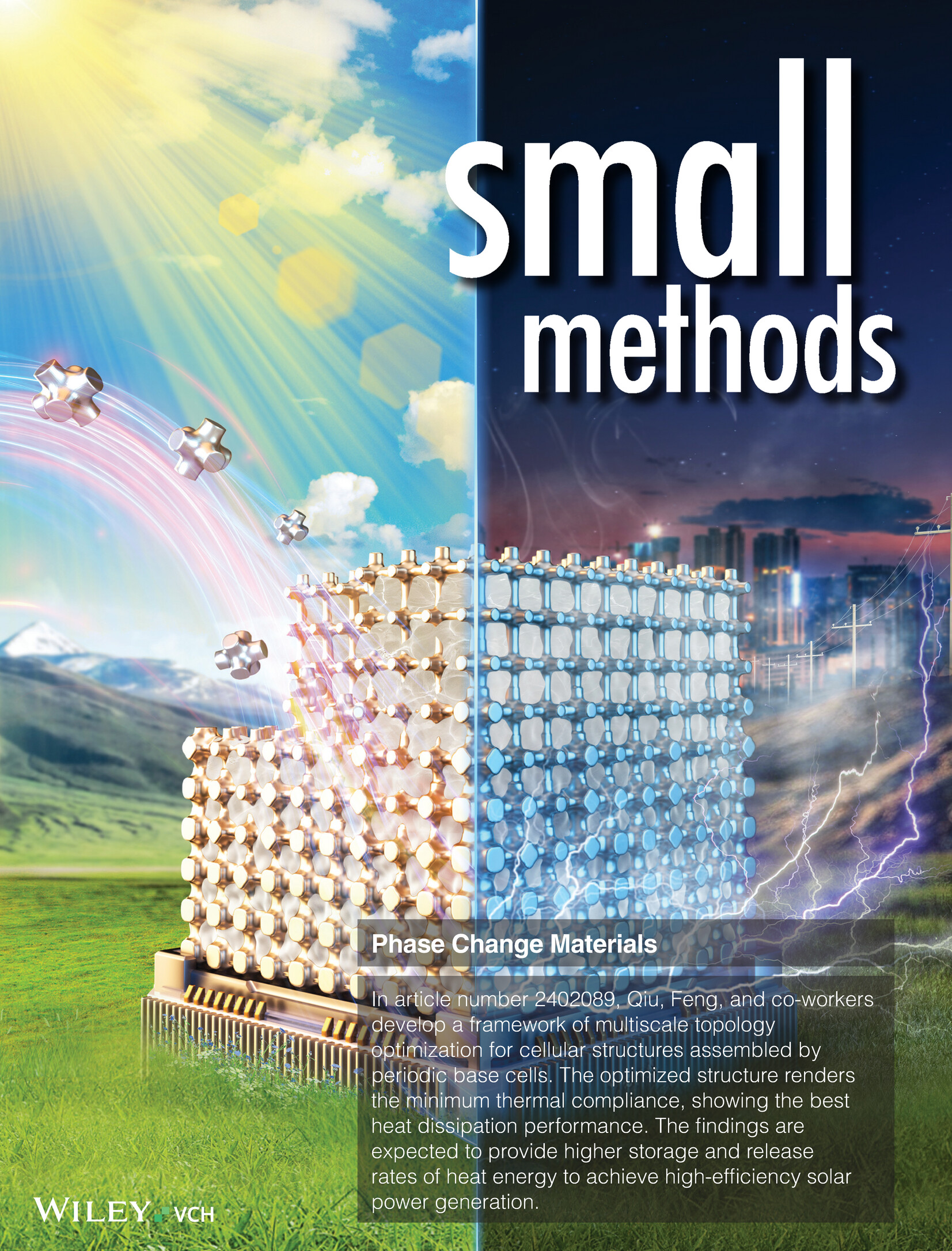 Tailorable Thermal Conduction and Thermal Energy Storage Behaviors in 3D Printed Hierarchical Cellular Structure-Based Phase Change Materials (Small Methods 7/2025) Volume 9 Issue 7, 2025