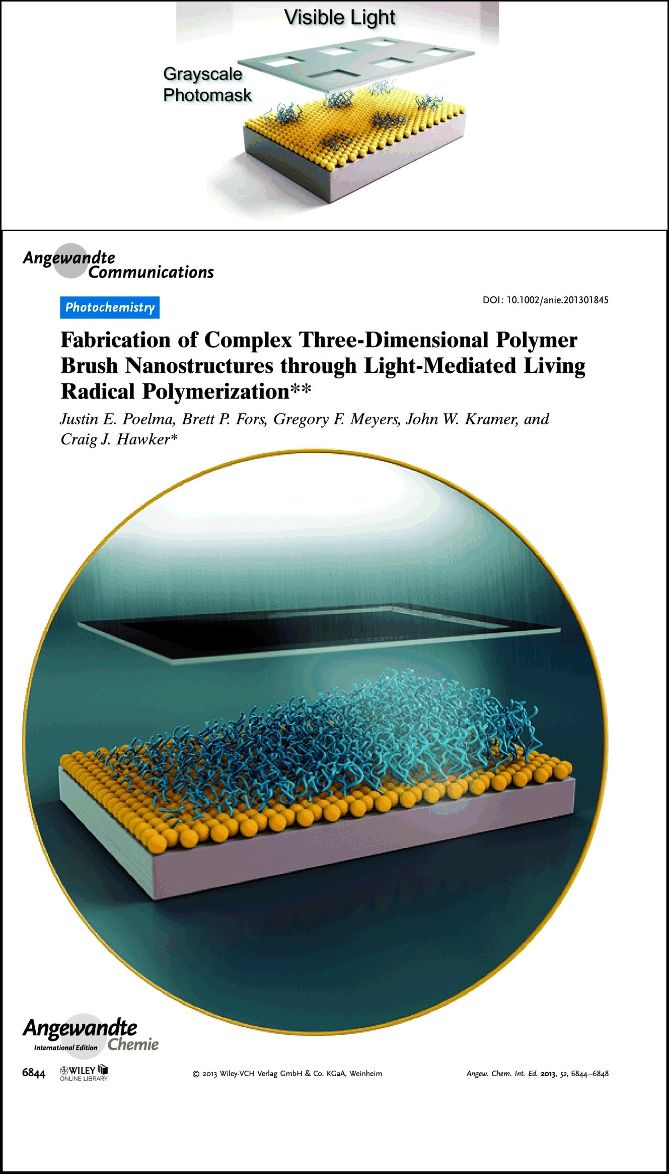 Fabrication of Complex Three-Dimensional Polymer Brush Nanostructures through Light-Mediated Living Radical Polymerization
