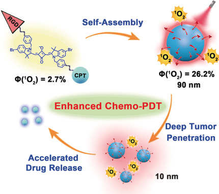 A Size-Reducible Nanodrug with an Aggregation-Enhanced Photodynamic Effect for Deep Chemo-Photodynamic Therapy