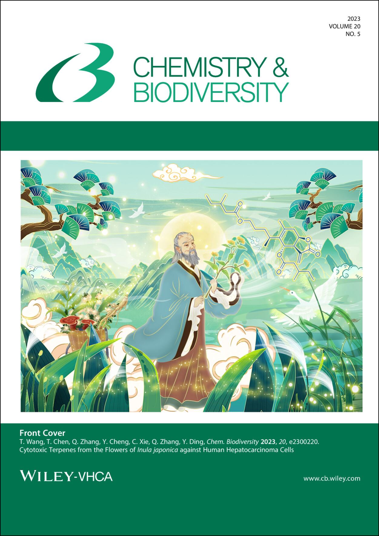 Front Cover: Cytotoxic Terpenes from the Flowers of Inula japonica against Human Hepatocarcinoma Cells (Chem. Biodiversity 5/2023) Volume 20 Issue 5, 2023