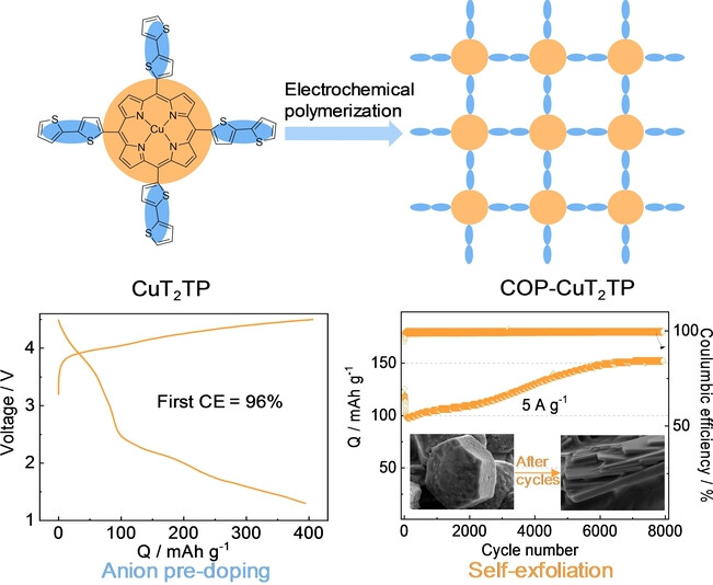 Porphyrin-Thiophene Based Conjugated Polymer Cathode with High Capacity for Lithium-Organic Batteries