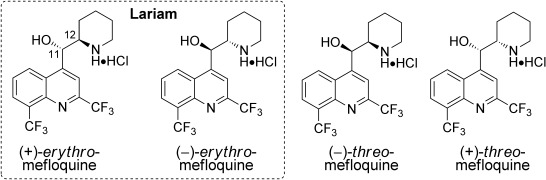 Concise Synthesis and Antimalarial Activity of All Four Mefloquine Stereoisomers Using a Highly Enantioselective Catalytic Borylative Alkene Isomerization