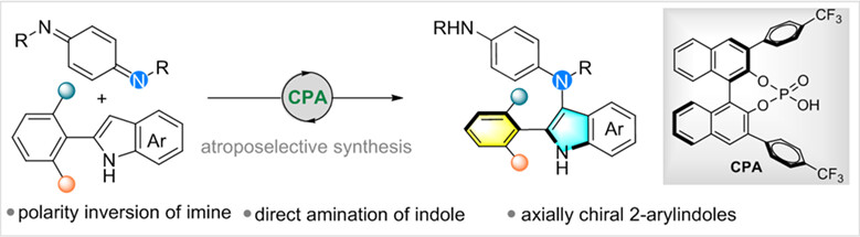 Atroposelective Synthesis of 2-Arylindoles via Chiral Phosphoric Acid-Catalyzed Direct Amination of Indoles†