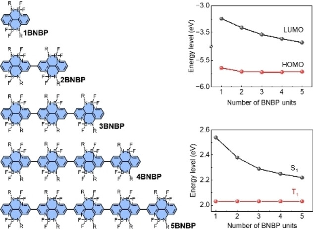 Individually Tunable Energy Levels of Oligomers Based on N−B←N Units