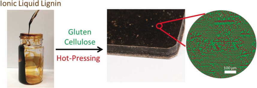 Ionic Liquid Lignosulfonate: Dispersant and Binder for Preparation of Biocomposite Materials