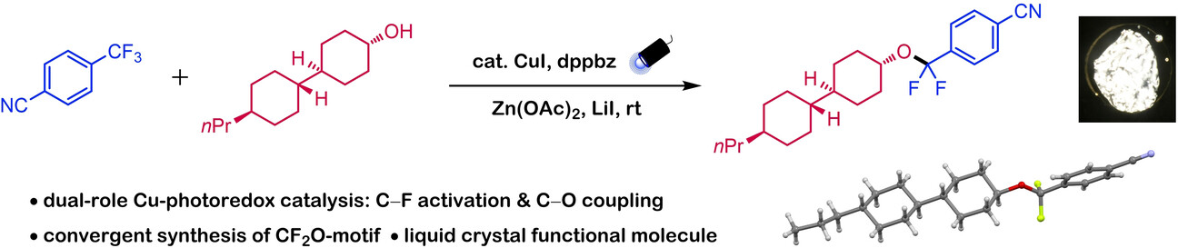 Defluorinative C−O Coupling between Trifluoromethylarenes and Alcohols via Copper Photoredox Catalysis