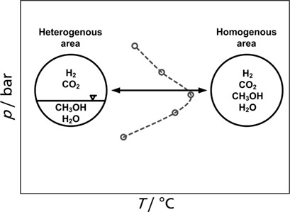 Investigation of the Phase Equilibria of CO2/CH3OH/H2O and CO2/CH3OH/H2O/H2 Mixtures