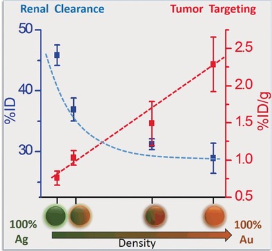 Tailoring Renal Clearance and Tumor Targeting of Ultrasmall Metal Nanoparticles with Particle Density