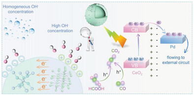 Electric Field-Induced Synergetic Enhancement of Local Hydroxyl Concentration and Photogenerated Carrier Density for Removal of COads in Electrocatalytic Formic Acid Oxidation