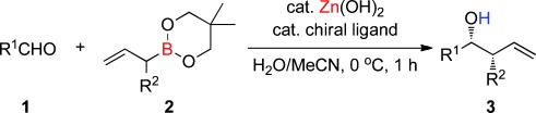 Chiral Zinc-Catalyzed Asymmetric α-Alkylallylation and α-Chloroallylation of Aldehydes