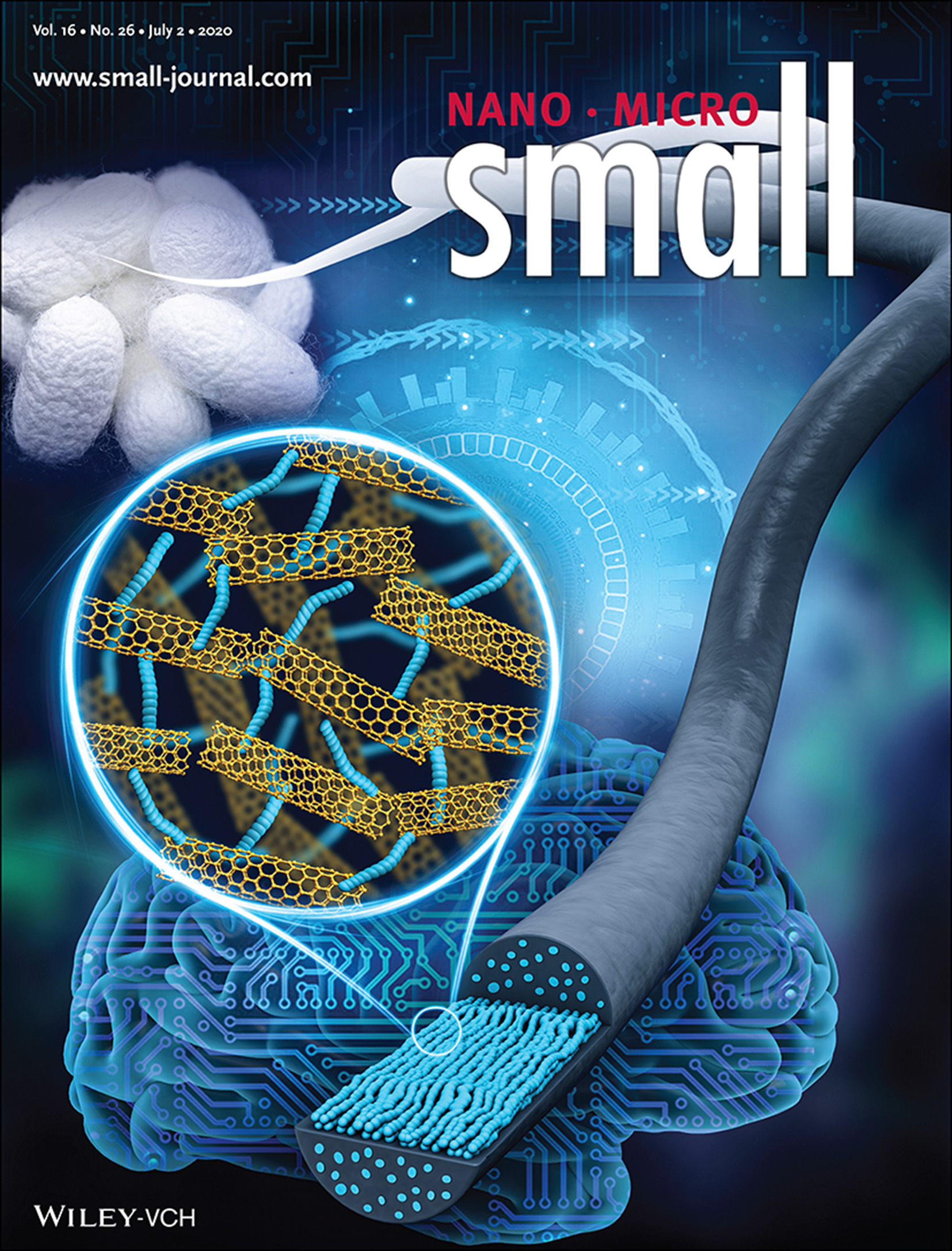 Respiration Monitoring: From Molecular Reconstruction of Mesoscopic Functional Conductive Silk Fibrous Materials to Remote Respiration Monitoring (Small 26/2020) Volume 16 Issue 26, 2020