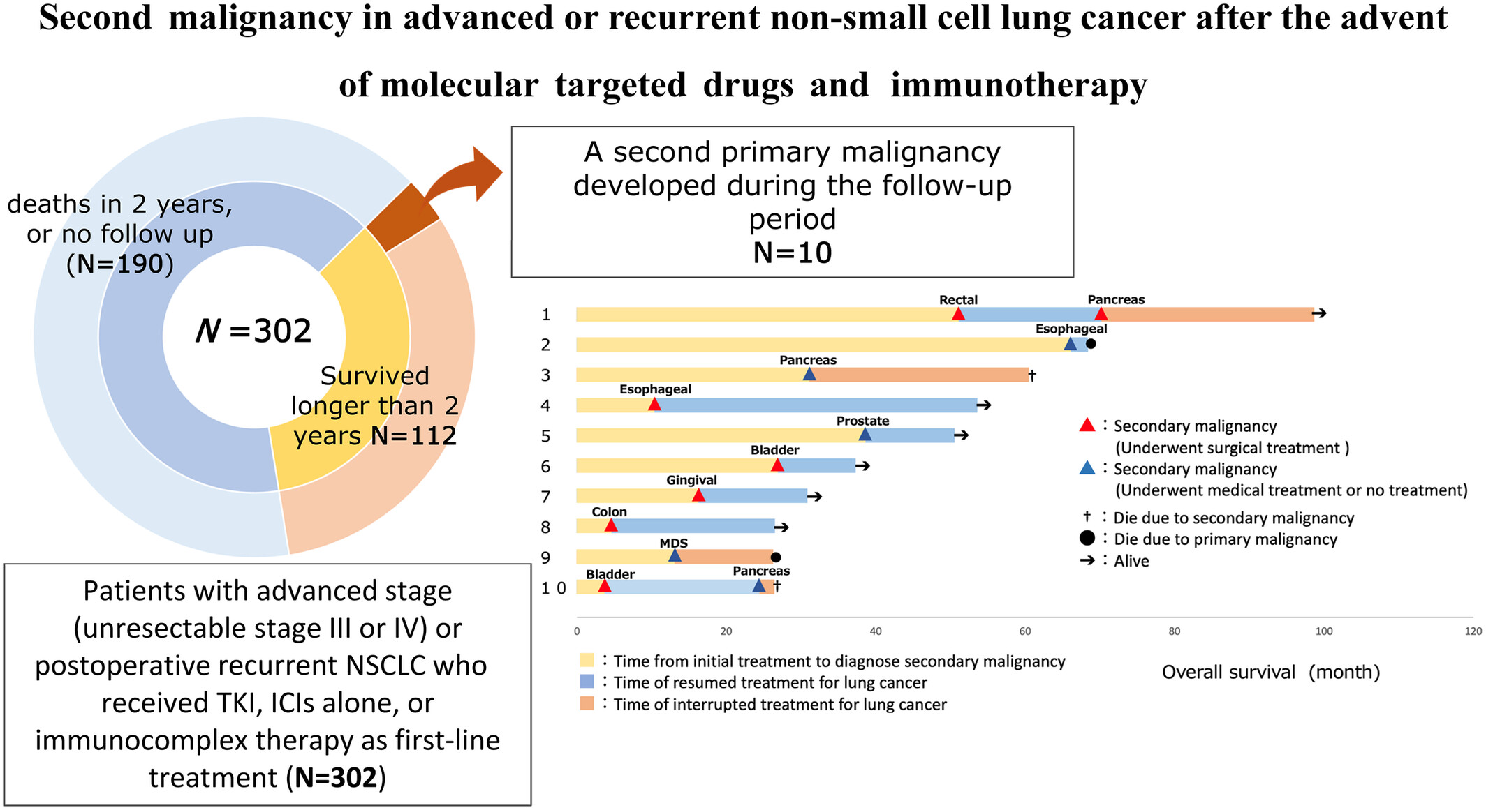 Second malignancy in advanced or recurrent non-small cell lung cancer after the advent of molecular targeted drugs and immunotherapy