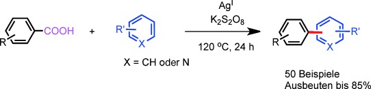 Silver-Catalyzed Arylation of (Hetero)arenes by Oxidative Decarboxylation of Aromatic Carboxylic Acids