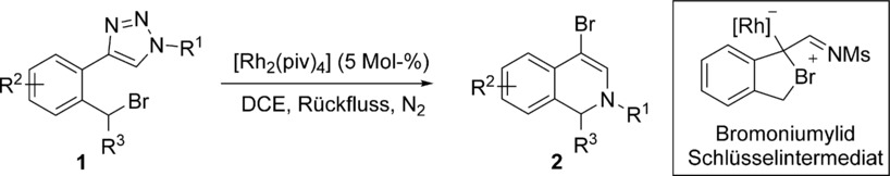 Rhodium-Catalyzed Synthesis of 4-Bromo-1,2-dihydroisoquinolines: Access to Bromonium Ylides by the Intramolecular Reaction of a Benzyl Bromide and an α-Imino Carbene