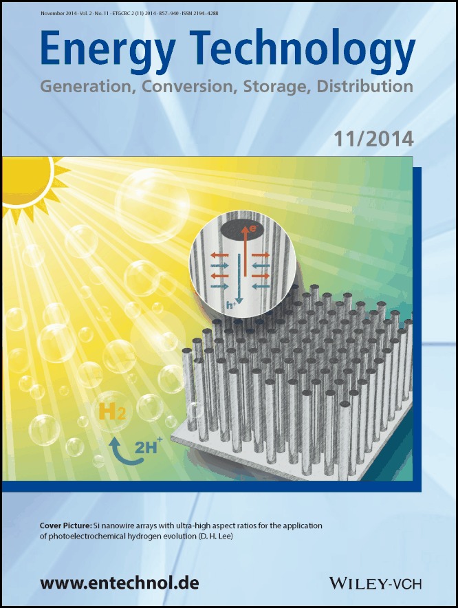 Cover Picture: An Efficient Photoelectrochemical Hydrogen Evolution System using Silicon Nanomaterials with Ultra-High Aspect Ratios (Energy Technol. 11/2014)