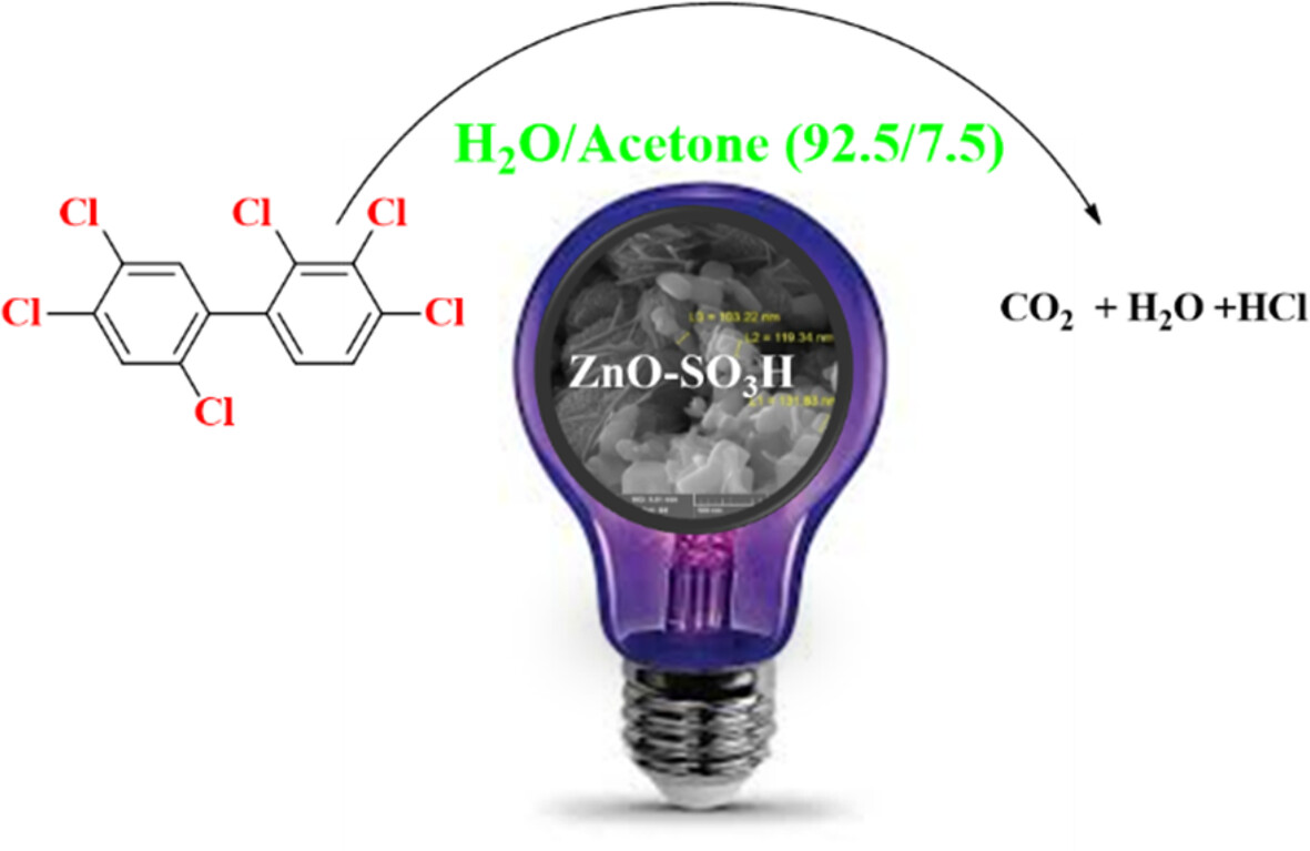 Photodegradation of PCB 138 using novel ZnO-SO3H nano semiconductor under visible light
