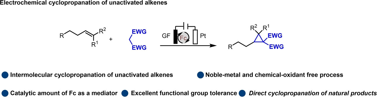 Electrochemical Cyclopropanation of Unactivated Alkenes with Methylene Compounds