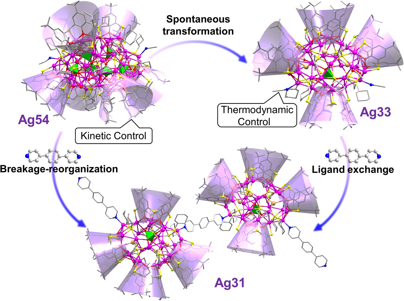 Temperature-Controlled Selective Formation of Silver Nanoclusters and Their Transformation to the Same Product