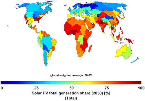 Solar photovoltaics demand for the global energy transition in the power sector