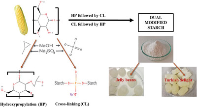 Determination of Physicochemical and Functional Properties of Cross-Linked, Hydroxypropylated, and Dual Modified Corn Starch and Investigation of Its Use as Gelling Agent in Soft Confectionery