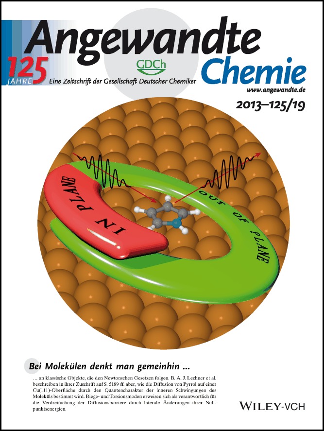 Innentitelbild: Quantum Influences in the Diffusive Motion of Pyrrole on Cu(111) (Angew. Chem. 19/2013)
