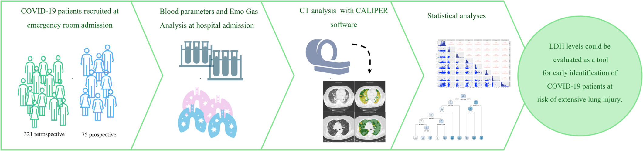 Serum Lactate Dehydrogenase Levels Reflect the Lung Injury Extension in COVID-19 Patients at Hospital Admission
