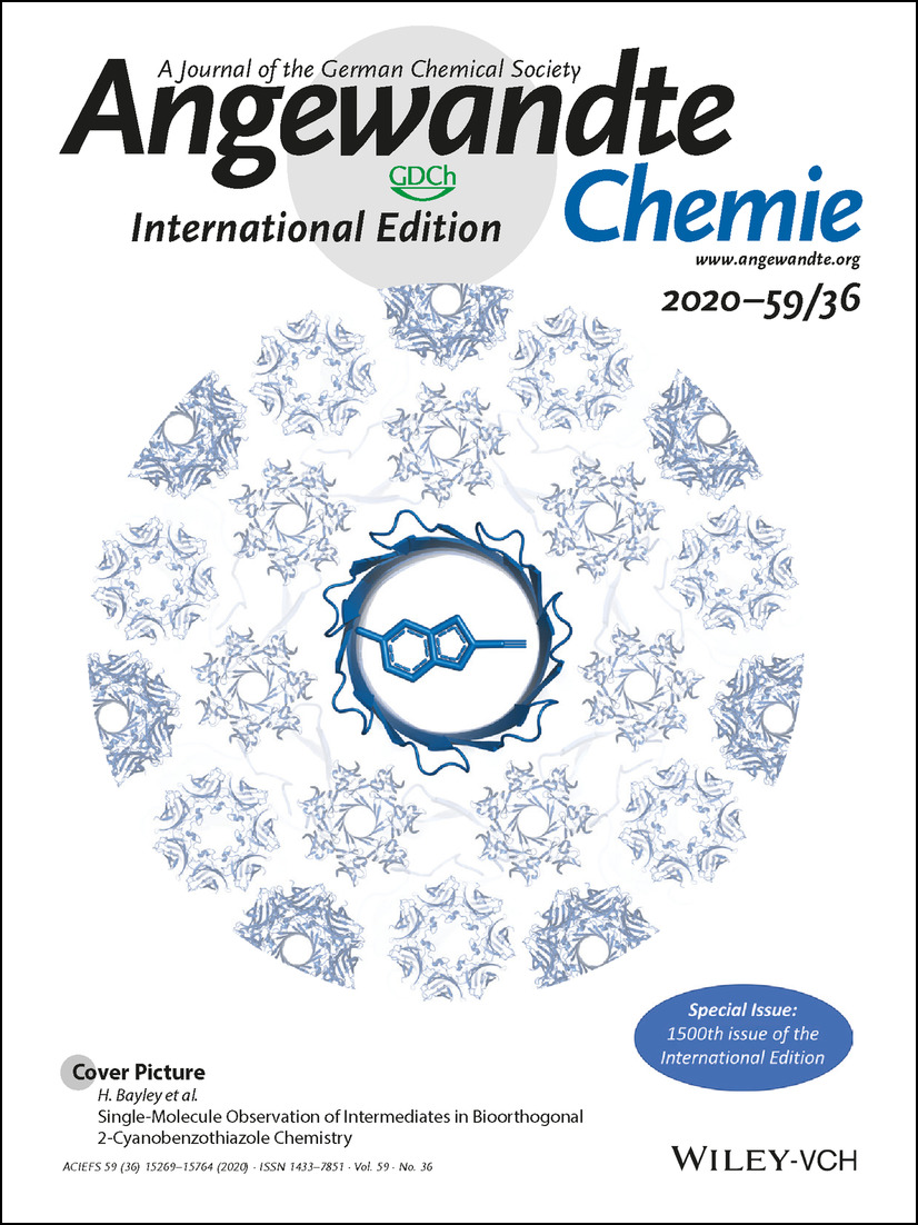 Cover Picture: Single-Molecule Observation of Intermediates in Bioorthogonal 2-Cyanobenzothiazole Chemistry (Angew. Chem. Int. Ed. 36/2020) Volume 59 Issue 36, 2020