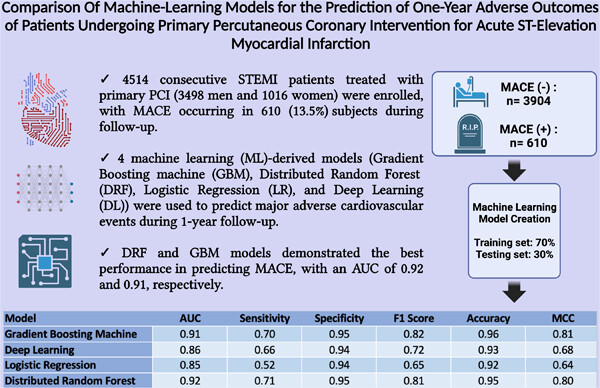 Comparison of machine-learning models for the prediction of 1-year adverse outcomes of patients undergoing primary percutaneous coronary intervention for acute ST-elevation myocardial infarction
