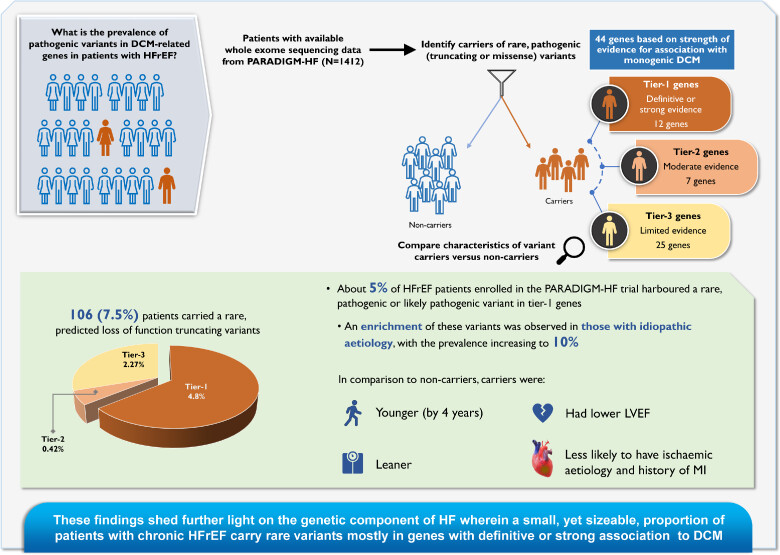 Clinical characteristics of heart failure with reduced ejection fraction patients with rare pathogenic variants in dilated cardiomyopathy-associated genes: A subgroup analysis of the PARADIGM-HF trial