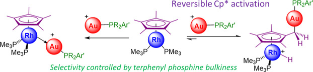 Reversible Hydride Migration from C5Me5 to RhI Revealed by a Cooperative Bimetallic Approach