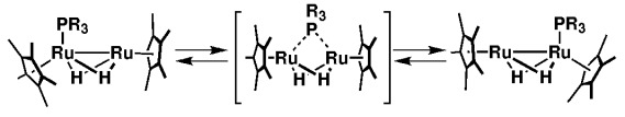 Migration of a Phosphane Ligand between the Two Metal Centers in Diruthenium Hydrido Complexes