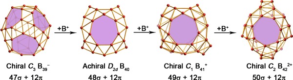 Cage-Like B41+ and B422+: New Chiral Members of the Borospherene Family