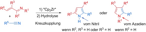 Insertion of Nitriles into Zirconocene 1-aza-1,3-diene Complexes: Chemoselective Synthesis of N–H and N-Substituted Pyrroles