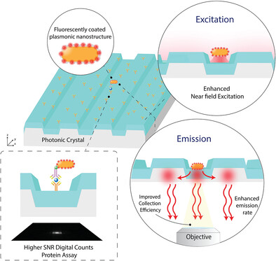 Photonic-Plasmonic Coupling Enhanced Fluorescence Enabling Digital-Resolution Ultrasensitive Protein Detection