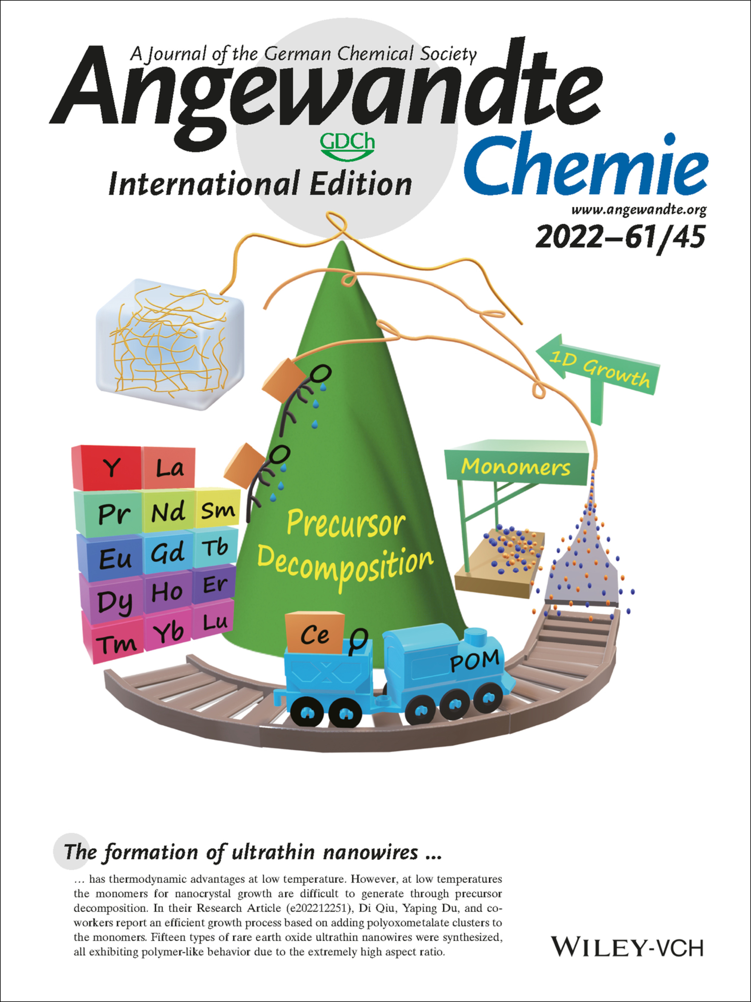 Inside Back Cover: A Library of Rare Earth Oxide Ultrathin Nanowires with Polymer-Like Behaviors (Angew. Chem. Int. Ed. 45/2022) Volume 61 Issue 45, 2022