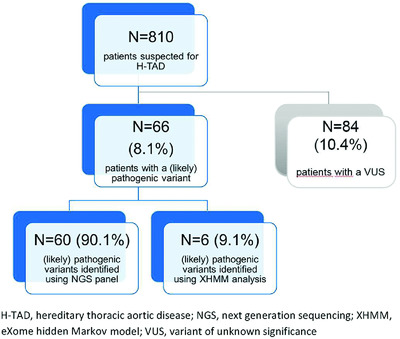 Results of next-generation sequencing gene panel diagnostics including copy-number variation analysis in 810 patients suspected of heritable thoracic aortic disorders