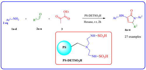 Synthesis of novel pyrrole derivatives from the multicomponent reaction using the new N-sulfonic acid modified poly (styrene-diethylenetriamine) as a solid acid catalyst