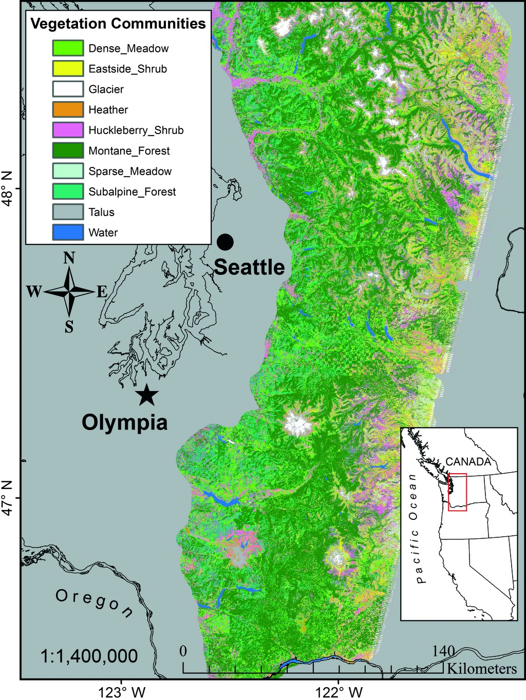 Mapping vegetation communities across home ranges of mountain goats in the North Cascades for conservation and management