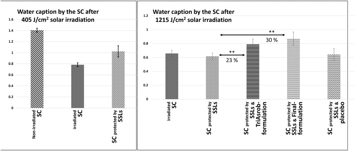 Effects of solar radiations on stratum corneum hydration: Part II, protective action of solar filters