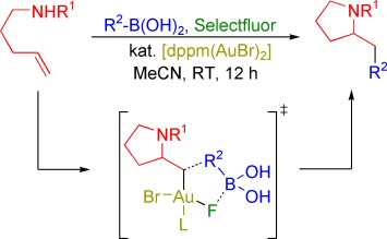 Gold-Catalyzed Intramolecular Aminoarylation of Alkenes: C<span class='icomoon'></span>C Bond Formation through Bimolecular Reductive Elimination