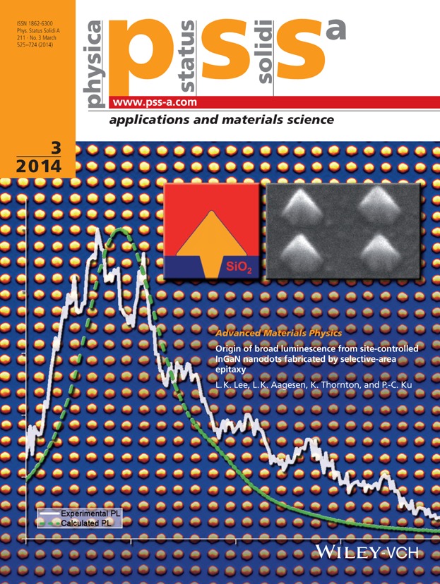 Origin of broad luminescence from site-controlled InGaN nanodots fabricated by selective-area epitaxy (Phys. Status Solidi A 3∕2014)