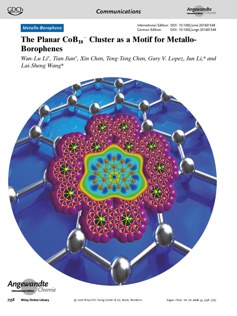 Frontispiece: The Planar CoB18− Cluster as a Motif for Metallo-Borophenes Volume 55 Issue 26, 2016