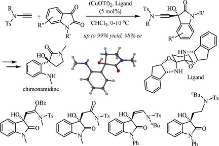 Catalytic Enantioselective Ynamide Additions to Isatins: Concise Access to Oxindole Alkaloids