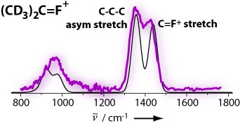 The Cationic CF+ Stretching Vibration in the Gas Phase