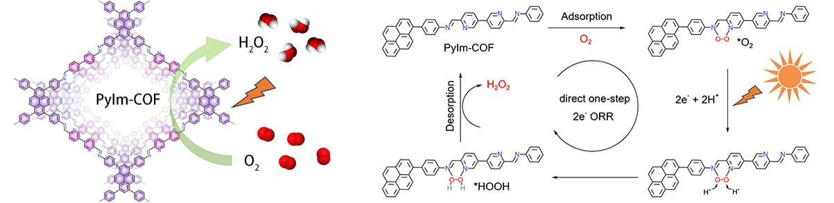 Pyridine-Based Covalent Organic Frameworks with Pyridyl-Imine Structures for Boosting Photocatalytic H2O2 Production via One-Step 2e− Oxygen Reduction