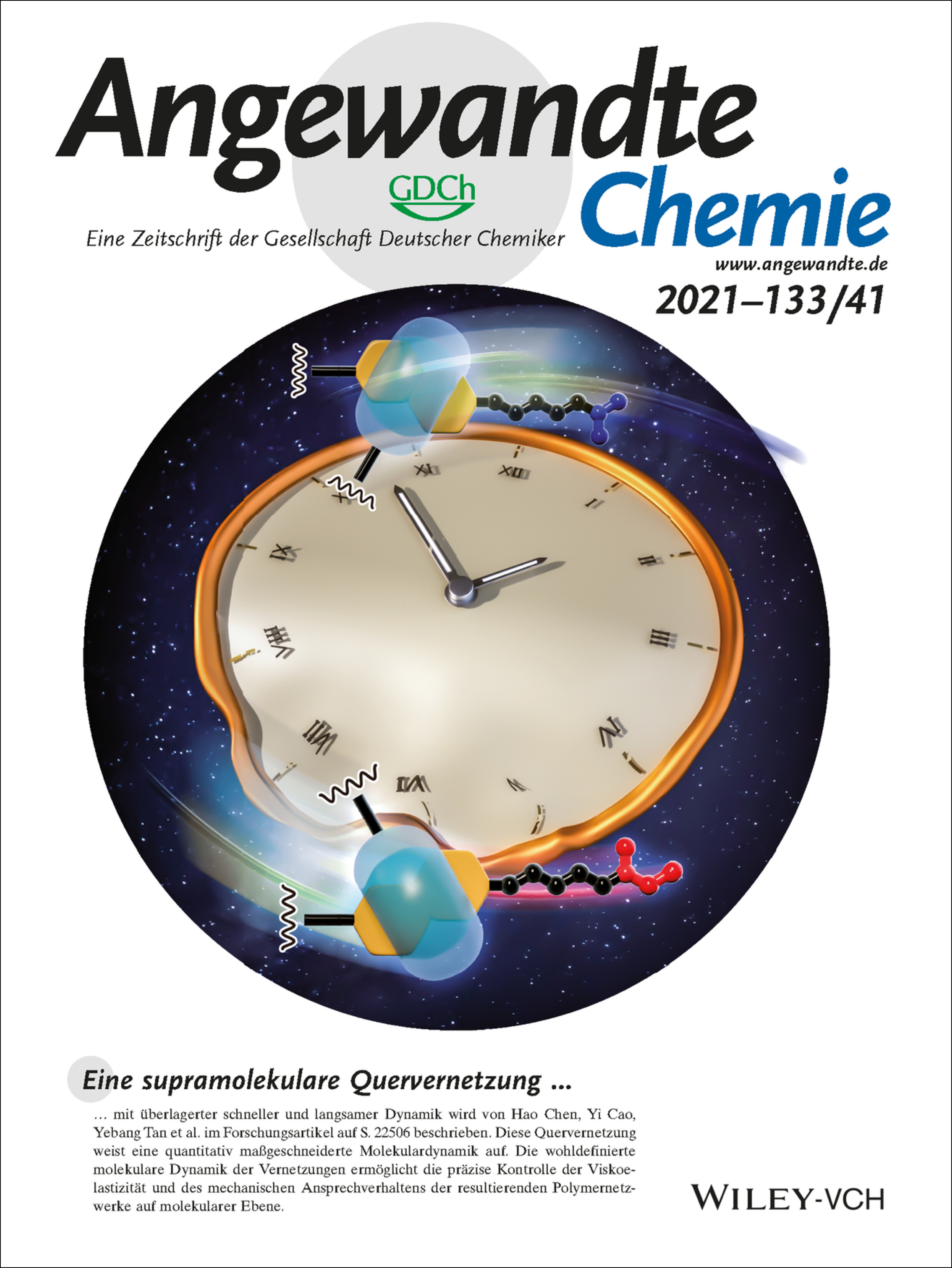 Rücktitelbild: Control Viscoelasticity of Polymer Networks with Crosslinks of Superposed Fast and Slow Dynamics (Angew. Chem. 41/2021) Volume 133 Issue 41, 2021